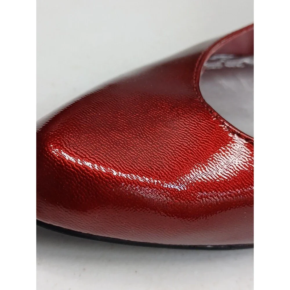 BCBG Girls Sexy Red Leather Shimmery Stiletto Heels Sz 8 B